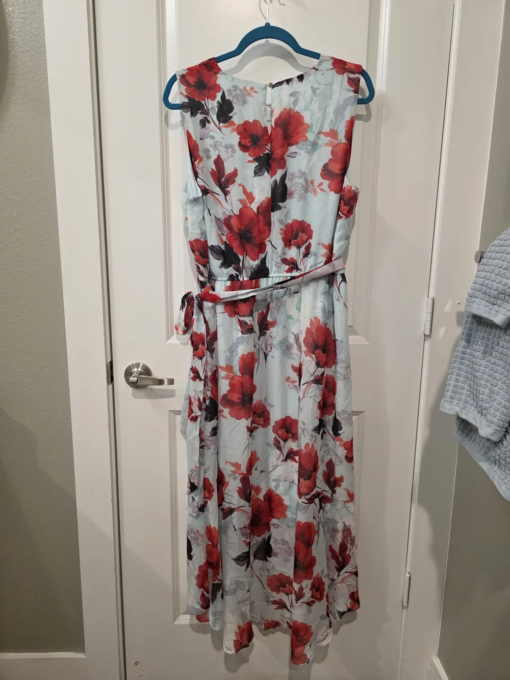 NWT Lane Bryant Floral High Low Midi Dress Size 18 Tie Waist - Picture 2 of 9